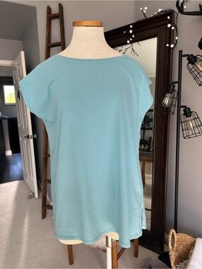 J. Jill Relaxed A-Line Tee in Teal, size large measurements
